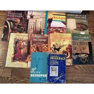 Lot of 10 How To Decoupage Books Techniques History Sourcebooks Reference
